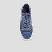 Tennis basses en toile &agrave; lacets bleu homme