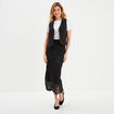Jupe midi dentelle noir femme