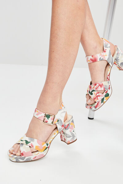 Sandales à talons multicolore femme