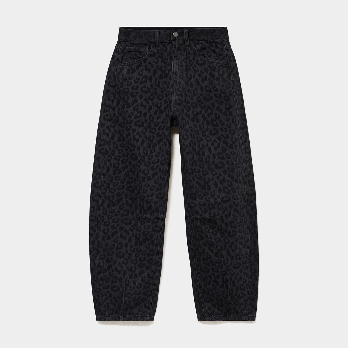 Jean balloon coton denim noir femme