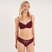 Soutien-gorge corbeille avec dentelle prune femme