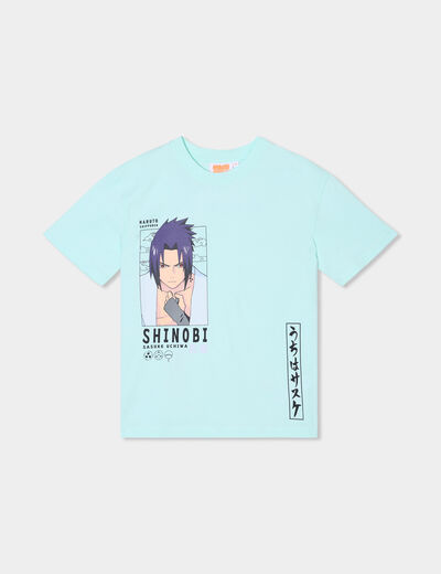 T-shirt manches courtes Naruto Sasuke vert pastel garçon