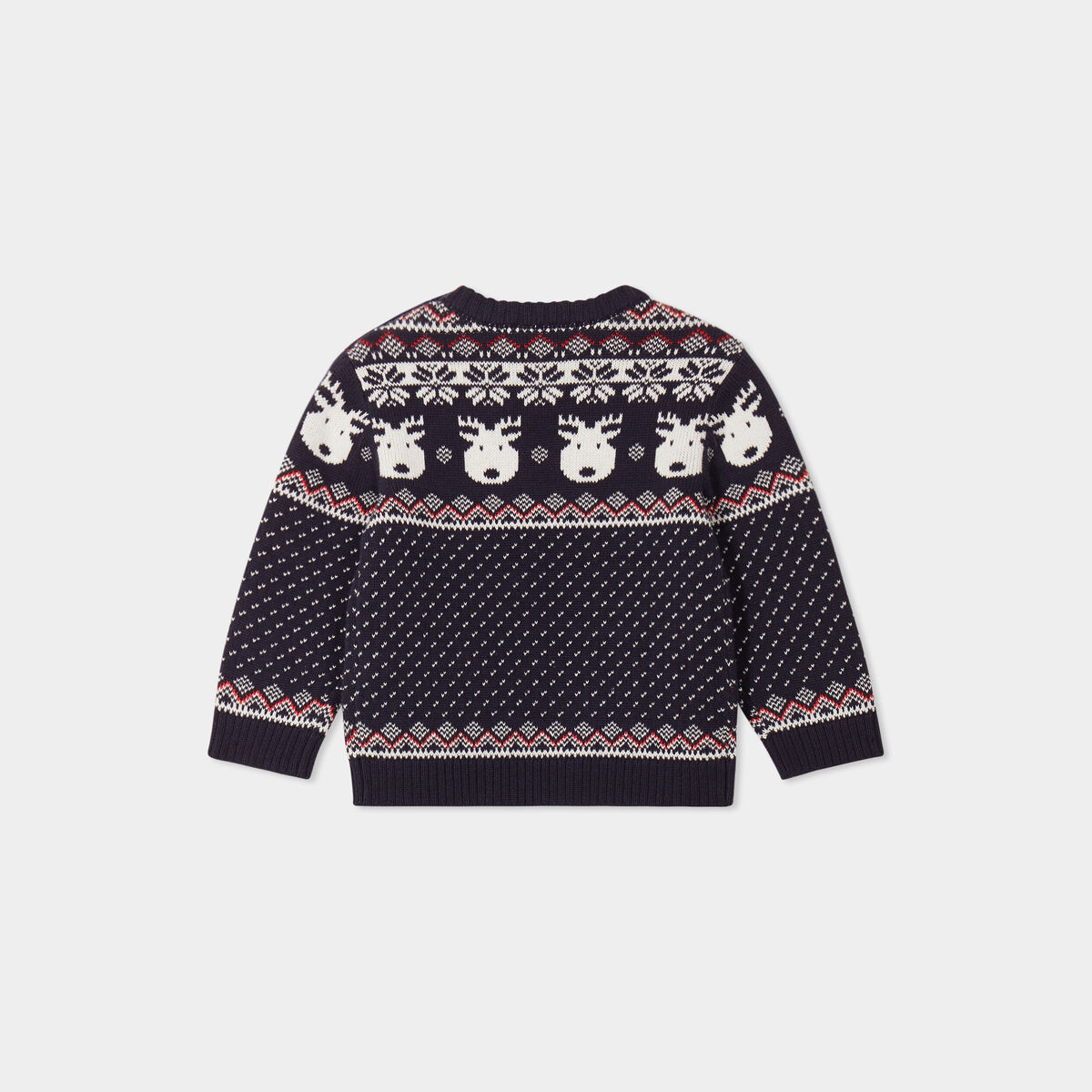 Pull Noël coton manches longues Creeks bleu marine bébé garçon