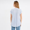 Blouse cr&eacute;pon manches courtes ecru femme