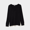 Pull fin col en V manches longues noir femme grande taille