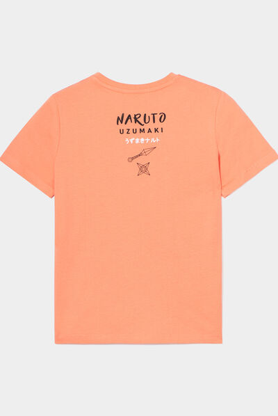 T-shirt droit manches courtes Naruto orange foncé garçon
