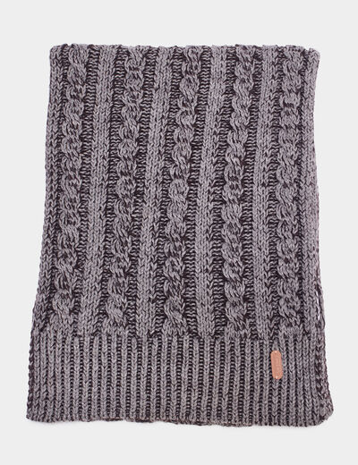 Écharpe avec torsades Creeks gris homme