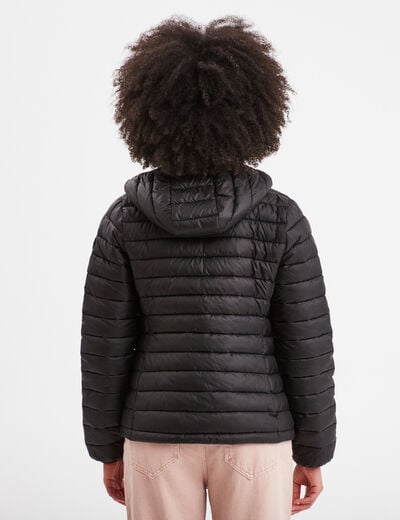 Doudoune légère déperlante à capuche noir femme