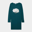 Chemise de nuit manches longues coton vert foncé femme