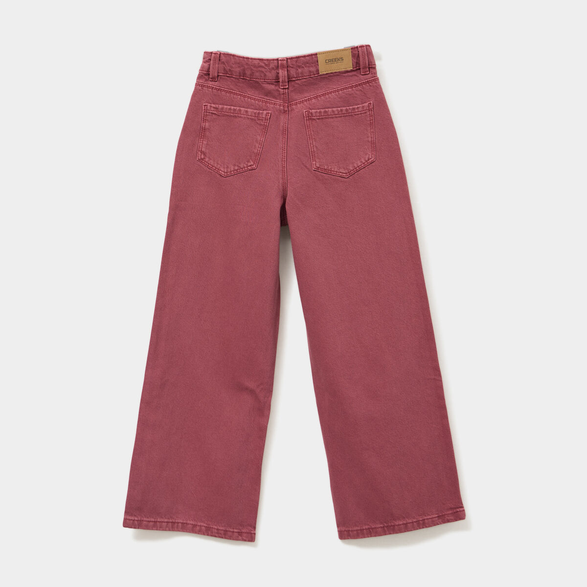 Pantalon large 5 poches coton Creeks bordeaux fille