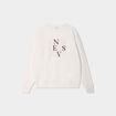 Sweat col rond manches longues blanc femme
