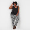 Pantalon fluide taille élastiquée noir femme grande taille