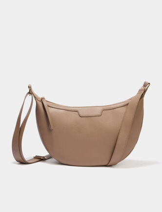 Sac banane zipp&eacute;e taupe femme