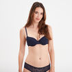 Soutien-gorge corbeille paddé dentelle bleu marine femme