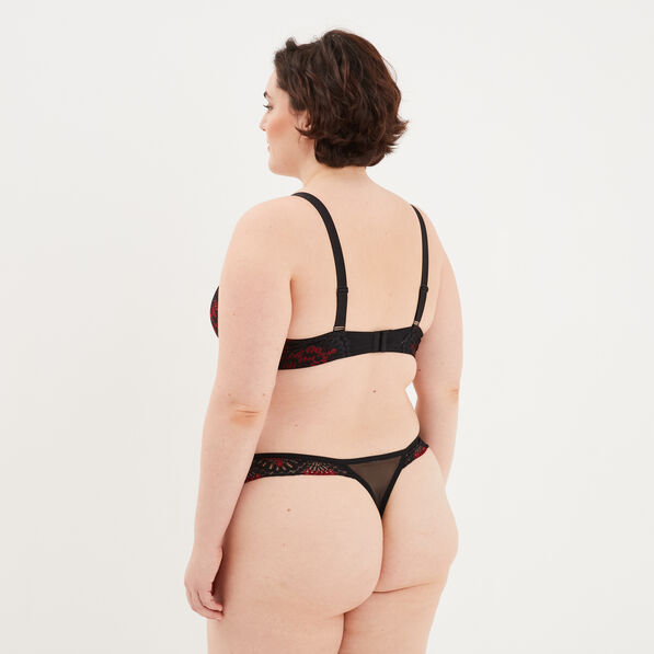 Soutien-gorge emboîtant dentelle rose framboise femme grande taille