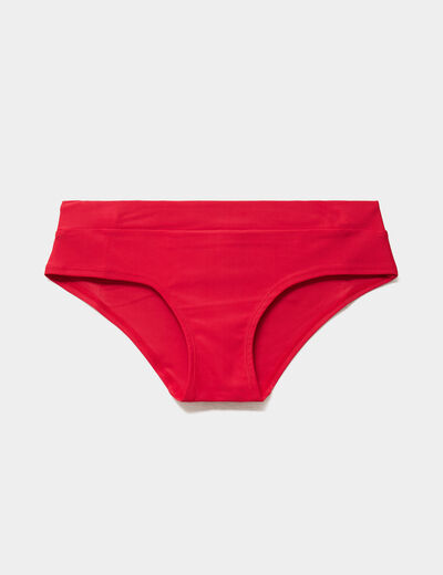 Bas de maillot de bain shorty rouge fonc&eacute; femme
