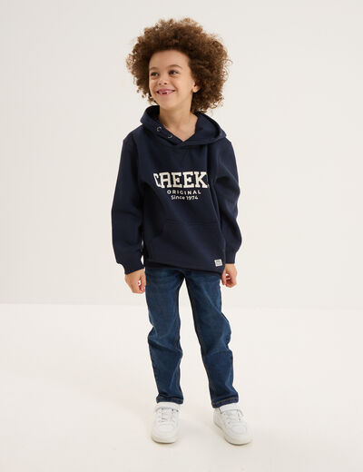 Sweat hoodie oversize à capuche bleu marine garçon