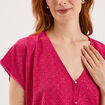 T-shirt dentelle avec boutons rose fushia femme