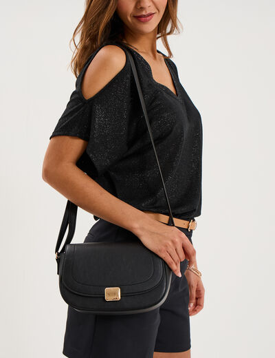Sac besace en bandouli&egrave;re noir femme