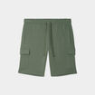 Bermuda cargo molleton taille &eacute;lastiqu&eacute;e vert kaki homme