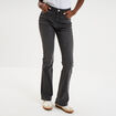 Jeans flare 5 poches denim gris femme