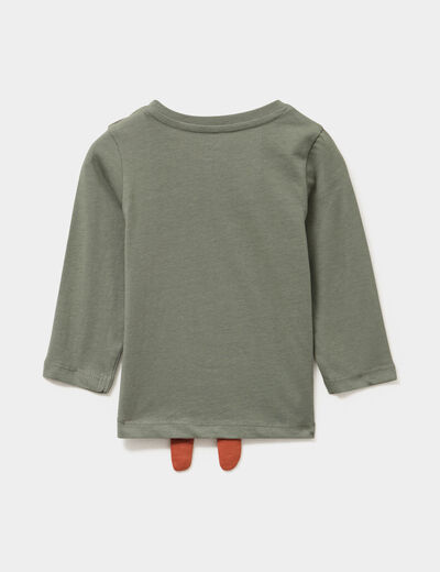 T-shirt avec détails fantaisie coton vert kaki bébé garçon