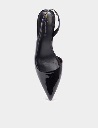 Escarpins slingback talons aiguilles noir femme