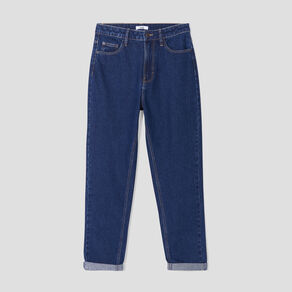 Jeans mom taille haute 7/8ème coton denim brut femme