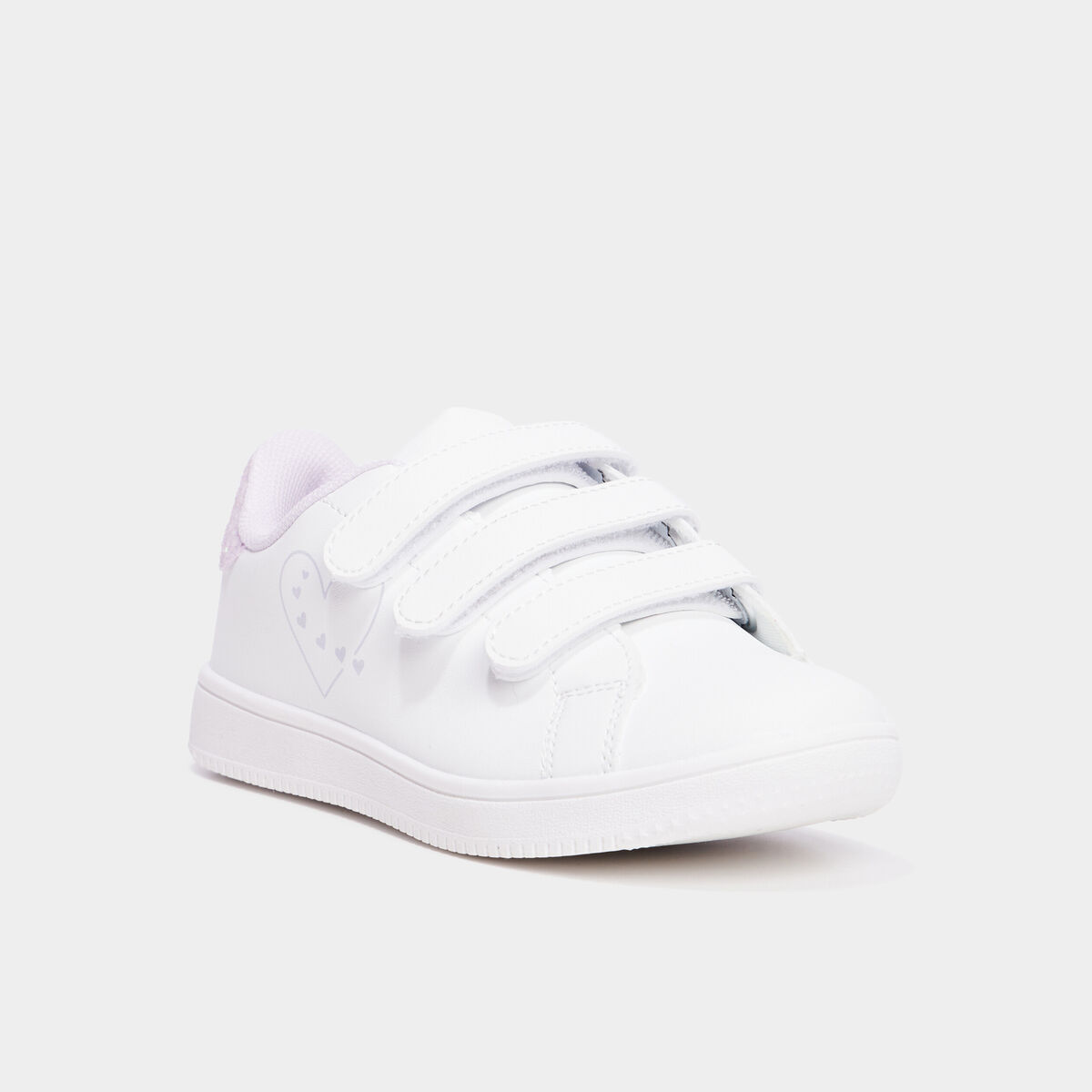 Tennis basses à scratchs blanc fille