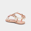 Sandales talon plat jaune or fille