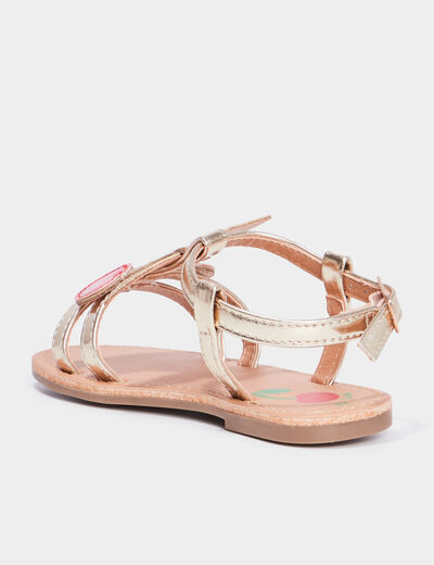 Sandales talon plat jaune or fille
