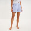 Short de pyjama taille &eacute;lastiqu&eacute;e coton blanc femme