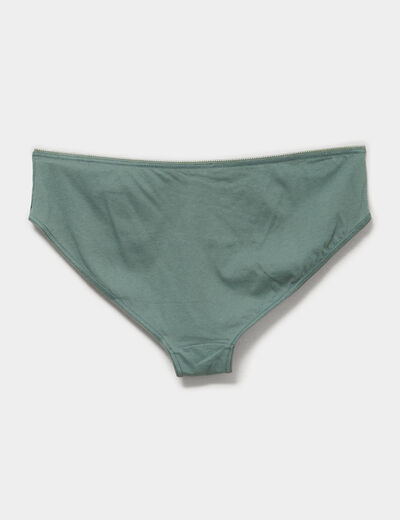Lot 5 culottes taille &eacute;lastiqu&eacute;e coton vert femme grande taille
