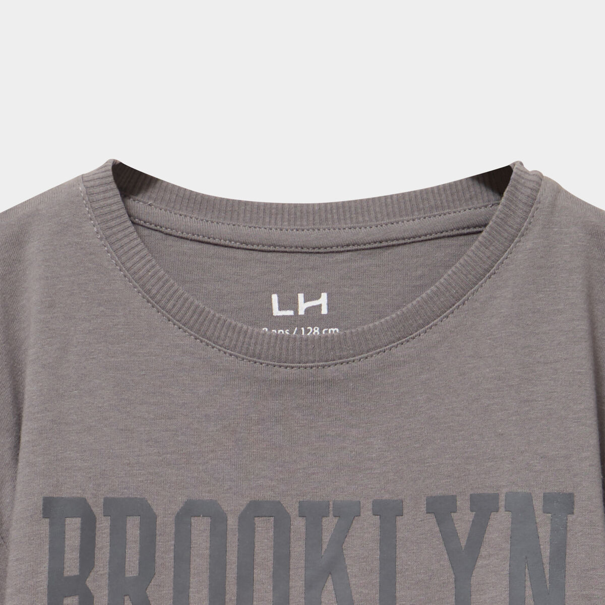 T-shirt manches longues coton gris fonc&eacute; gar&ccedil;on