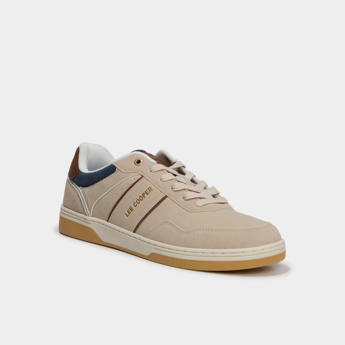 Tennis basses &agrave; lacets Lee Cooper sable homme