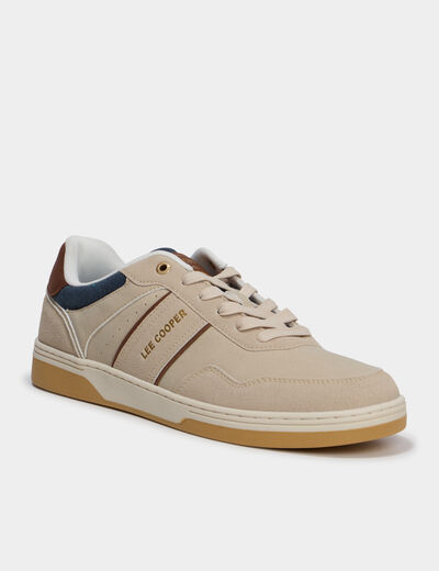 Tennis basses &agrave; lacets Lee Cooper sable homme