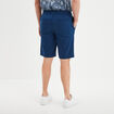 Bermuda chino à coulisse lin mélangé bleu roi homme
