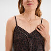 Caraco effet satin marron foncé femme
