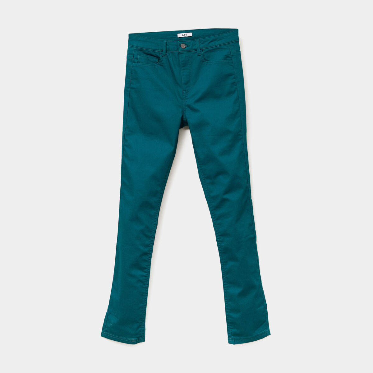 Pantalon slim stretch vert fonc&eacute; femme