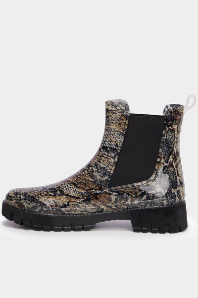 Bottes de pluie crant&eacute;es gris femme