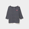 T-shirt col rond manches 3/4 coton noir femme grande taille