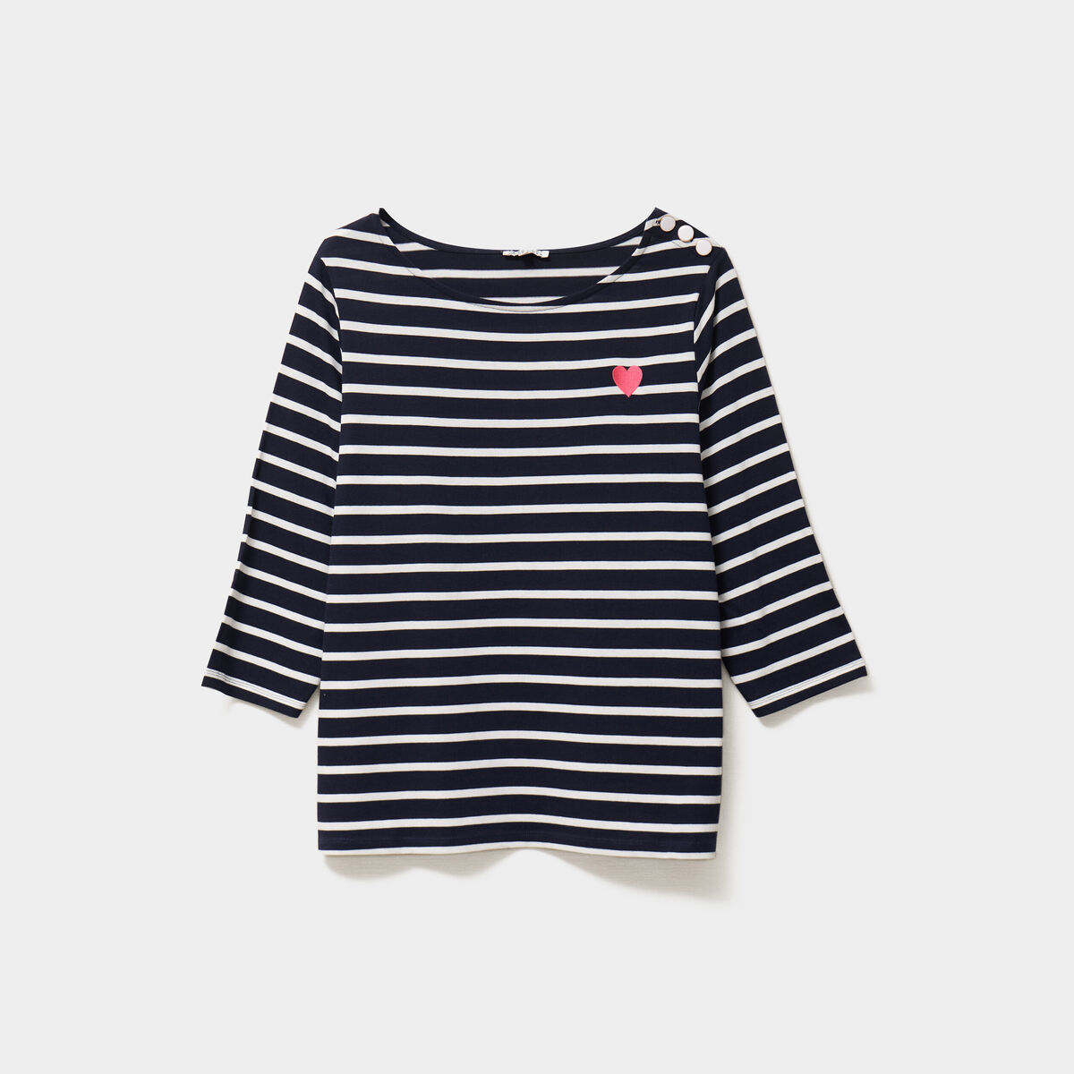T-shirt col rond manches 3/4 coton noir femme grande taille