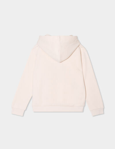 Sweat à capuche ivoire fille