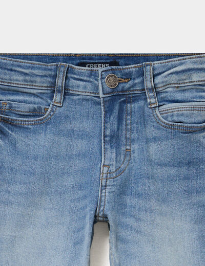Jean skinny 5 poches taille ajustable denim double stone gar&ccedil;on