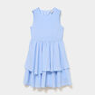 Robe c&eacute;r&eacute;monie &agrave; volants sans manches bleu ciel fille