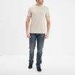T-shirt droit en coton manches courtes gris clair homme