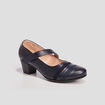 Escarpins à talons pied large bleu marine femme