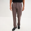 Pantalon chino regular taille &eacute;lastiqu&eacute;e gris fonc&eacute; homme