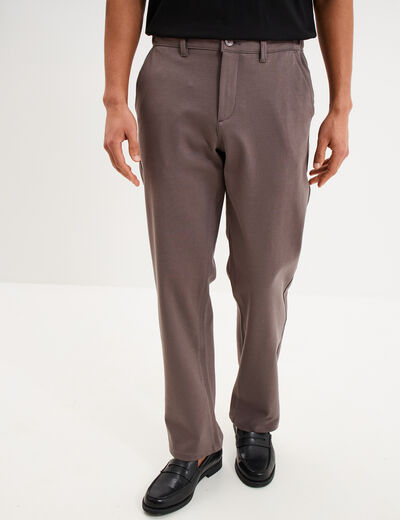 Pantalon chino regular taille &eacute;lastiqu&eacute;e gris fonc&eacute; homme