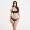 Soutien-gorge corbeille paddé dentelle vert canard femme